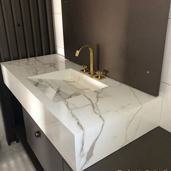 Detalhe de bancada gourmet em granito